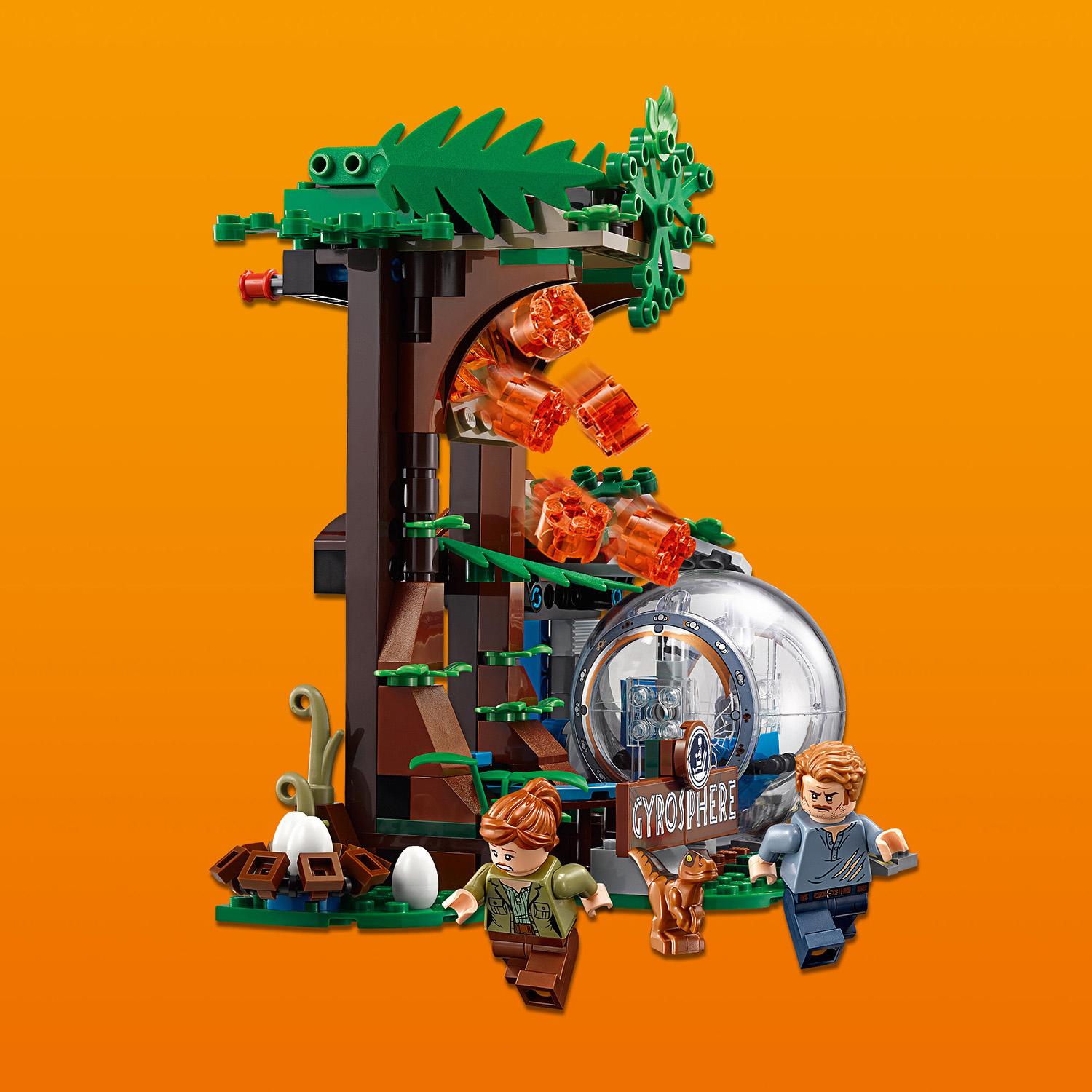 Конструктор Lego Jurassic World – Побег в гиросфере от карнотавра  